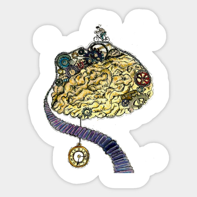Mechanical brain Sticker by H'sstore